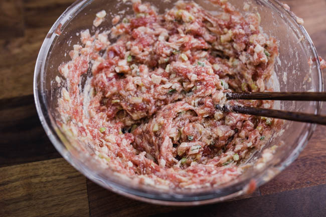 Chinese beef dumplings with celery