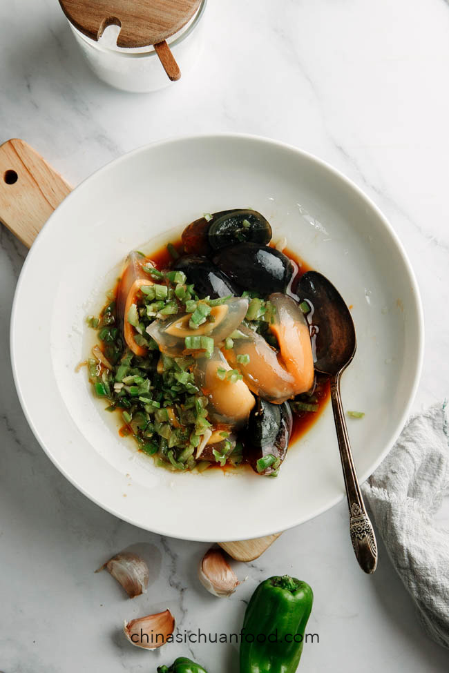 Century eggs salad |chinasichuanfood.com