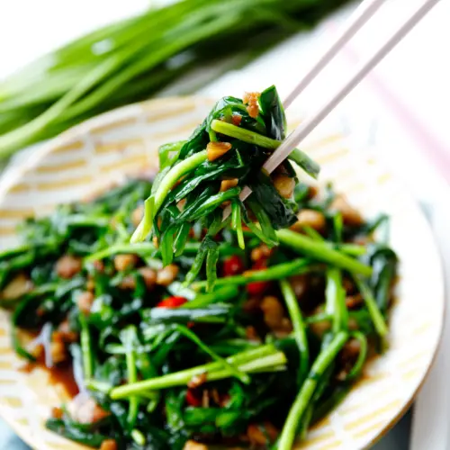 chive and pork belly stir fry | chinasichuanfood.com