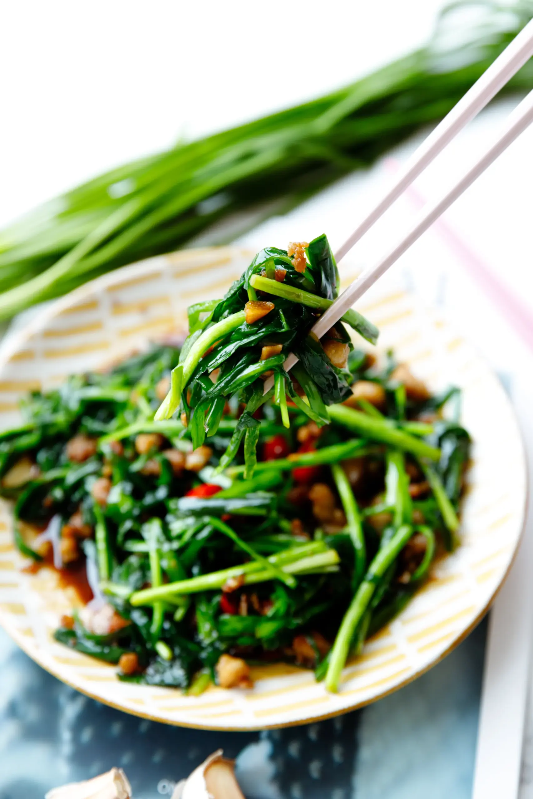 chive and pork belly stir fry | chinasichuanfood.com