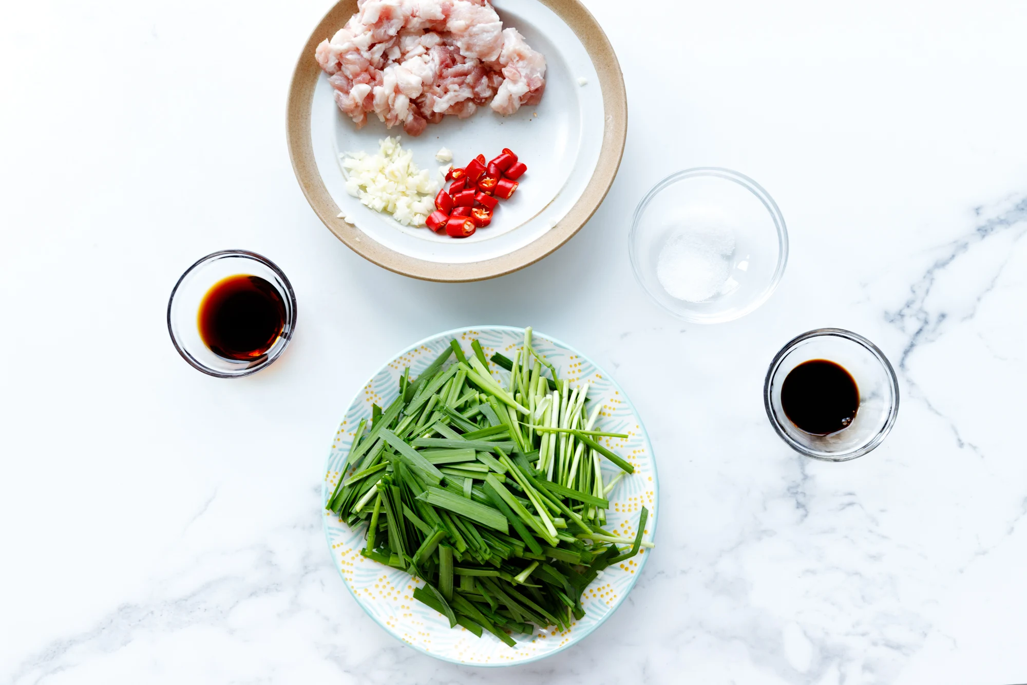 ingredient for chive and pork belly| chinasichuanfood.com