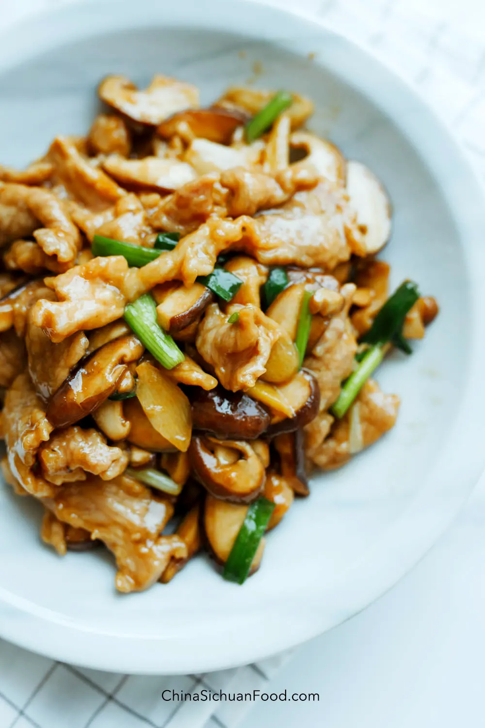 pork and mushroom stir fry|chinasichuanfood.com
